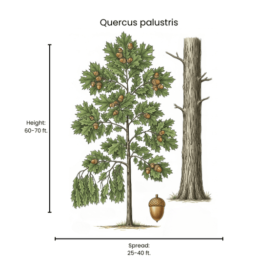 Pin Oak Tree Plants - Garden for Wildlife