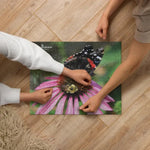 Garden for Wildlife Jigsaw Puzzle - Red Admiral Butterfly and Bee on Purple Coneflower Merch - Garden for Wildlife